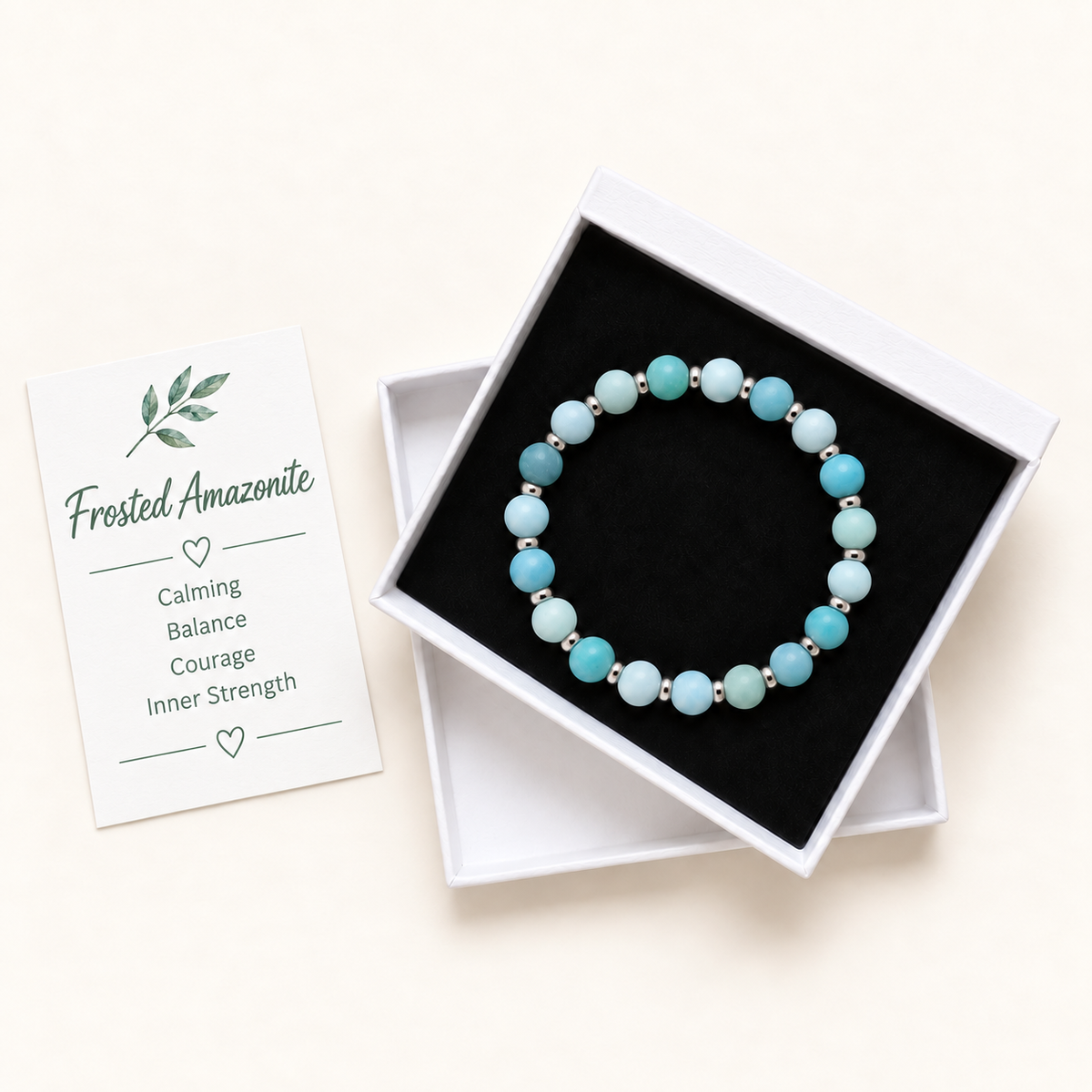 Natural Frosted Amazonite Crystal Bracelet