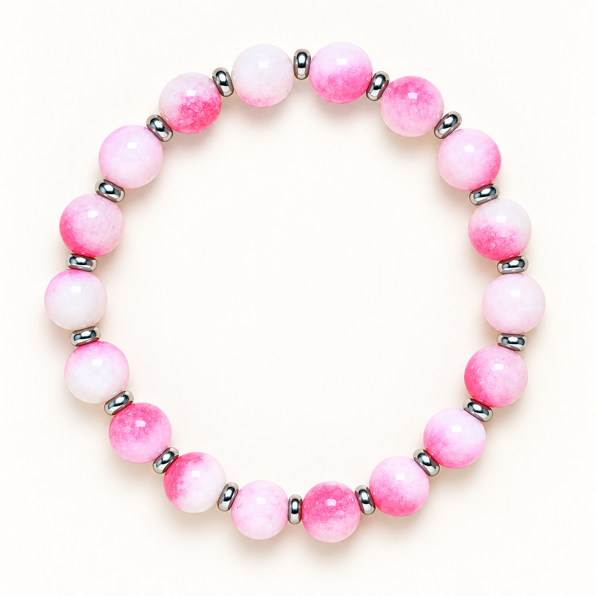 Natural Pink Tourmaline Crystal Bracelet